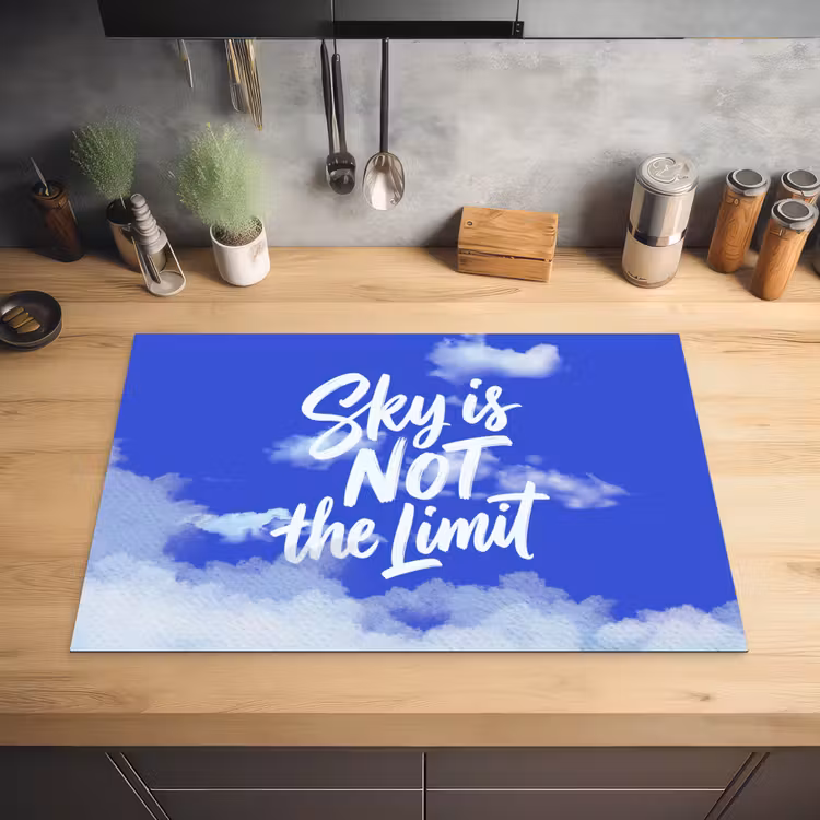 Sky is not the limit - Blauwe lucht - Wolken Inductie beschermer vinyl 3mm klein -sfeer5