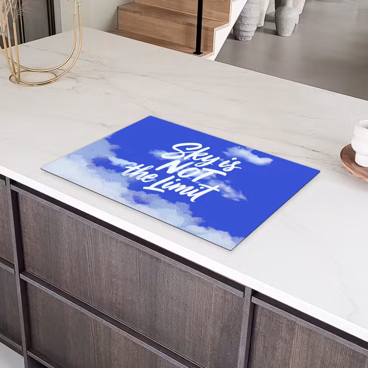 Sky is not the limit - Blauwe lucht - Wolken Inductie beschermer vinyl 3mm klein -sfeer8