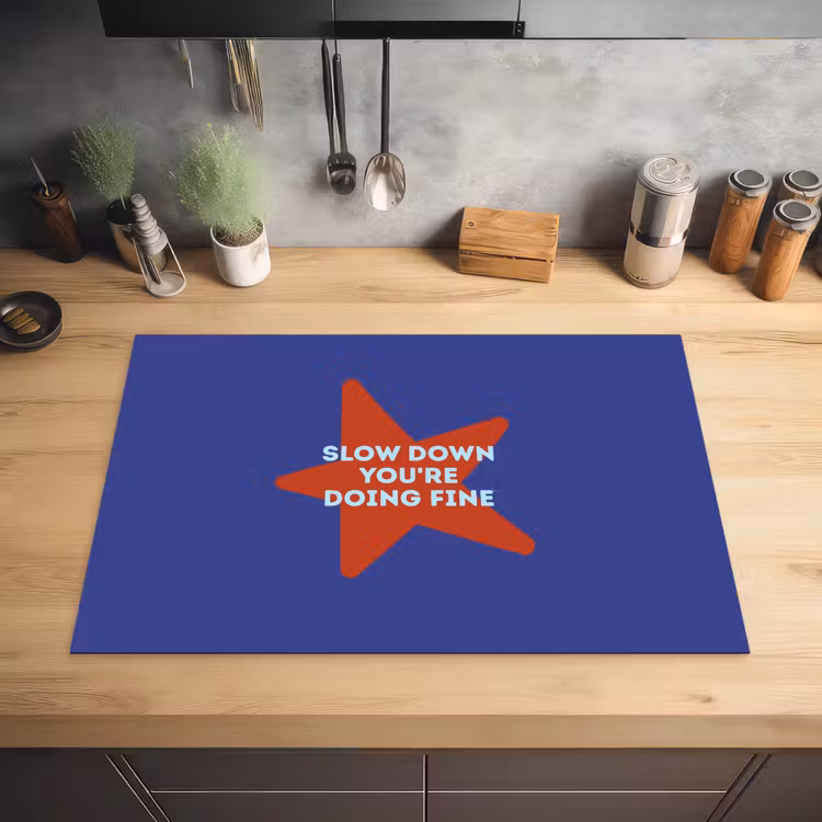 Slow down you're doing fine - Ster - Blauw Inductie beschermer vinyl 3mm klein -sfeer5