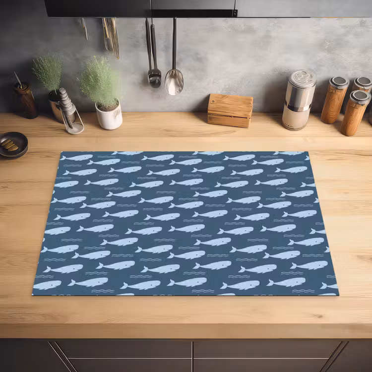 Klein - Oceaan - Golven - Blauw Inductie beschermer vinyl 3mm klein 276 -sfeer5