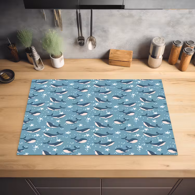 Klein - Oceaan - Walvis - Zeester Inductie beschermer vinyl 3mm klein 276 -sfeer5