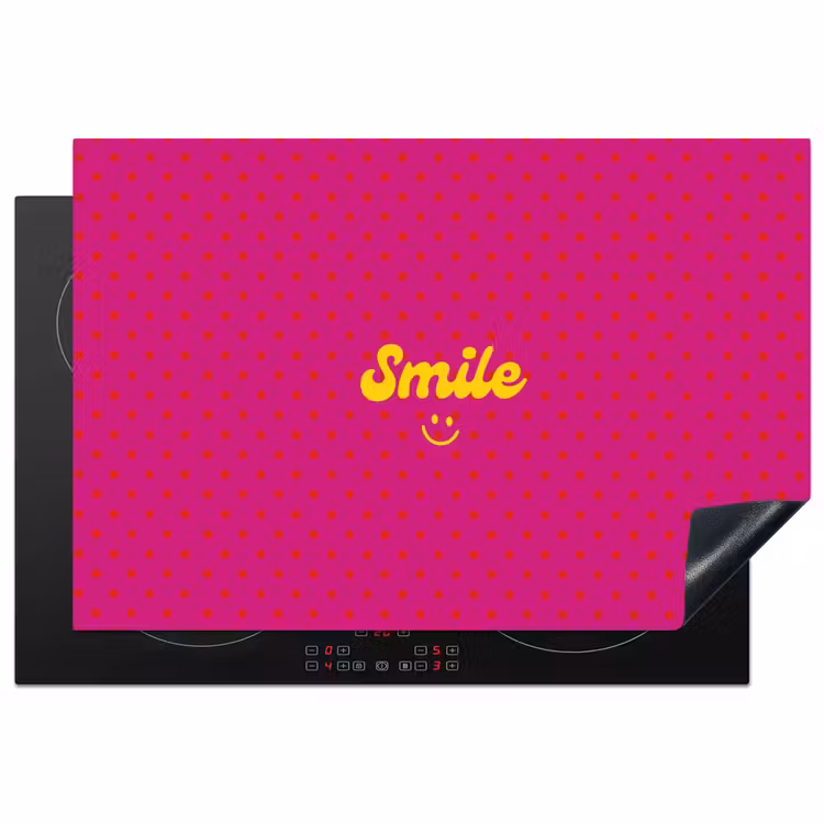 Smile - Stippen - Roze Inductie beschermer vinyl 3mm klein -3d