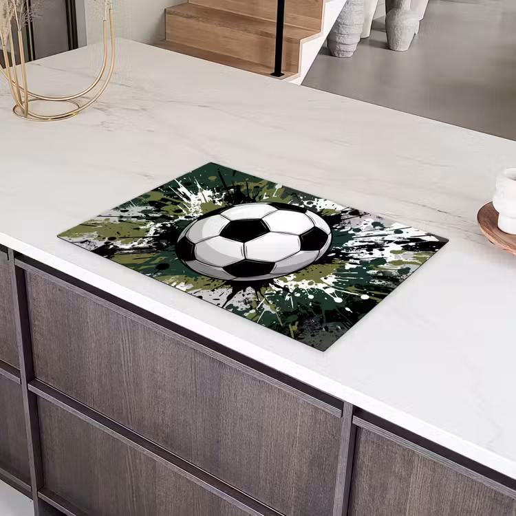 Voetbal - Verf - Spetters - Groen Inductie beschermer vinyl 3mm klein -sfeer8
