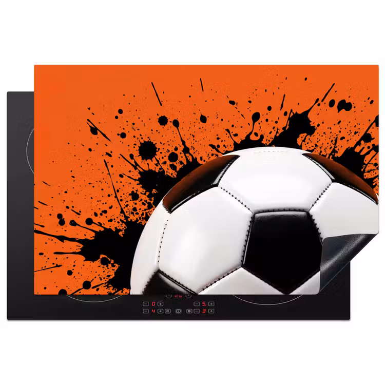 Voetbal - Verf - Sport - Oranje Inductie beschermer vinyl 3mm klein -3d