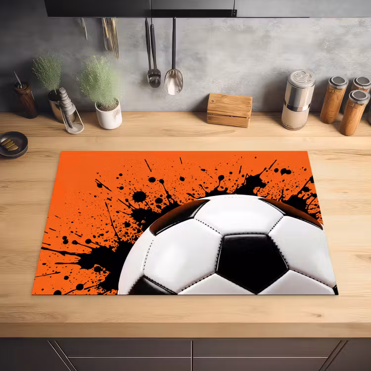 Voetbal - Verf - Sport - Oranje Inductie beschermer vinyl 3mm klein -sfeer5