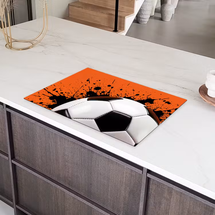 Voetbal - Verf - Sport - Oranje Inductie beschermer vinyl 3mm klein -sfeer8