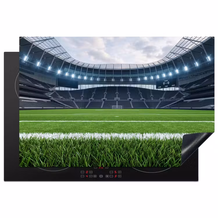 Voetbal - Stadion - Sport - Groen Inductie beschermer vinyl 3mm klein -3d