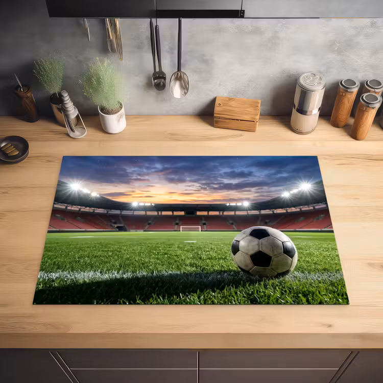 Voetbal - Stadion - Sport - Groen Inductie beschermer vinyl 3mm klein -sfeer5