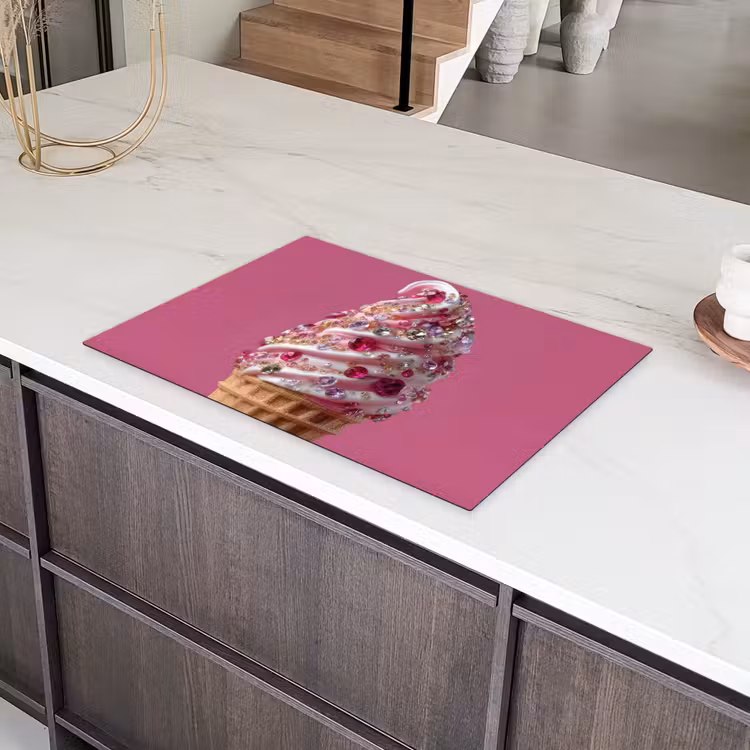 Softijs - Edelstenen - Roze - Hoorntje Inductie beschermer vinyl 3mm klein -sfeer8