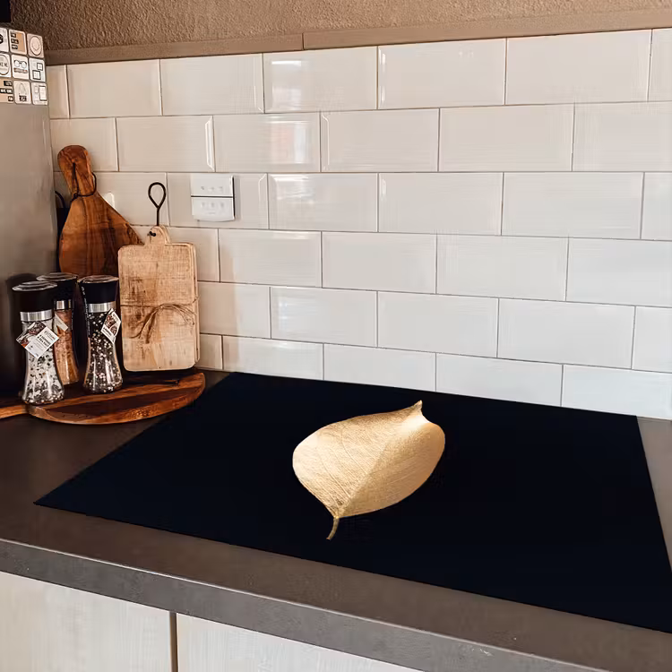 Solitair blad in goud Inductie beschermer vinyl 3mm klein -sfeer3