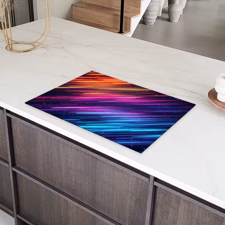Snelheid - Kosmos - Kleurrijk Inductie beschermer vinyl 3mm klein -sfeer8