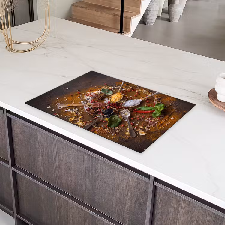 Specerijen - Kruiden - Lepels - Zout - Bruin - Keuken Inductie beschermer vinyl 3mm klein -sfeer8