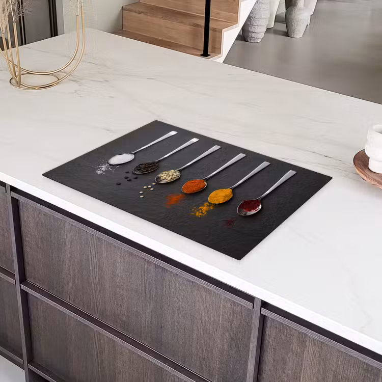 Specerijen - Lepels - Tafel - Rustiek - Kruiden Inductie beschermer vinyl 3mm klein -sfeer8