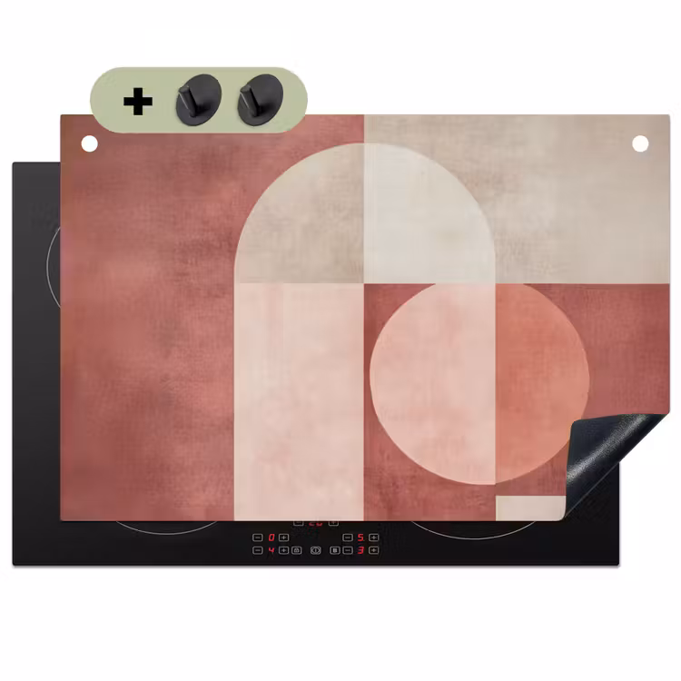 Figuren - Abstract - Roze Inductie beschemer met haakjes klein -3d