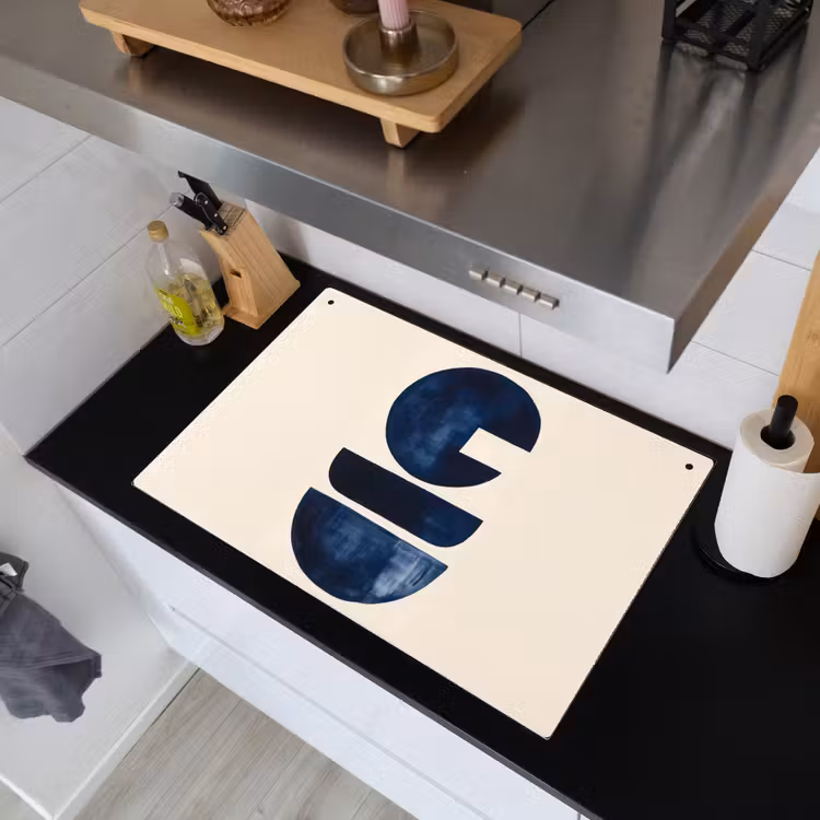Vormen - Blauw - Abstract Inductie beschemer met haakjes klein -sfeer1