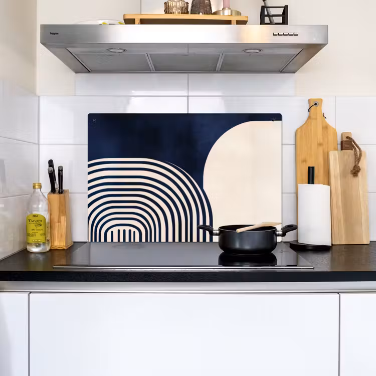 Donkerblauw - Abstract - Lijnen Inductie beschemer met haakjes klein -sfeer2
