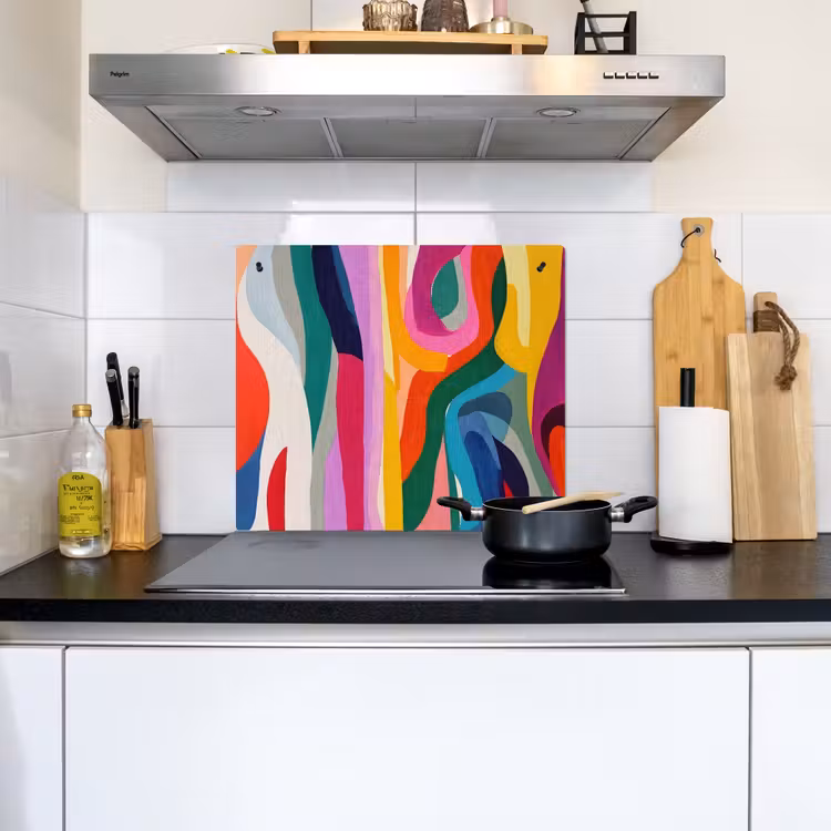 Abstract - Kleurrijk - Golven - Lijnen Inductie beschemer met haakjes middel -sfeer2