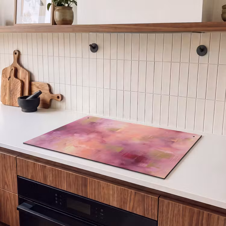Abstract - Kleuren - Modern - Roze - Paars Inductie beschemer met haakjes klein -sfeer1