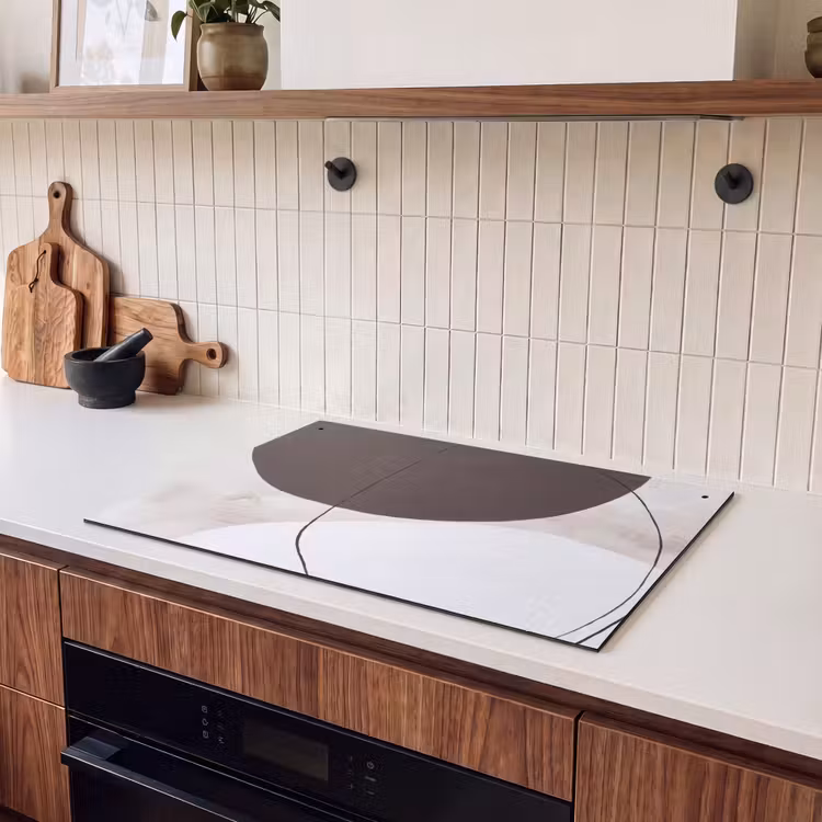 Induction Hob Cover & Splashback (2-in-1) - Abstract - Forms - Modern - Abstract - Vormen - Modern Inductie beschemer met haakjes klein