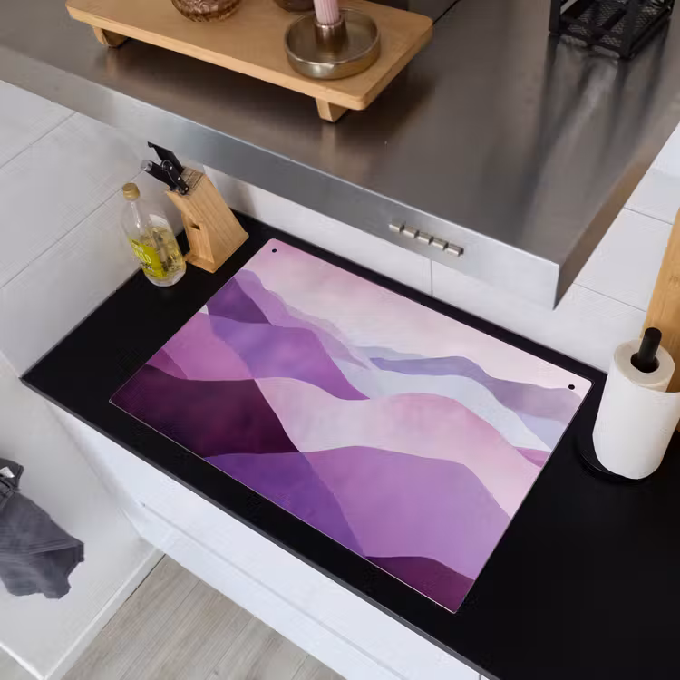 Abstract - Heuvels - Landschap - Paars Inductie beschemer met haakjes klein -sfeer1