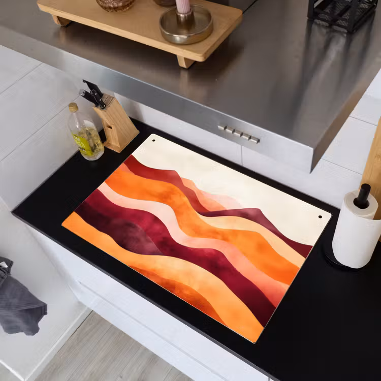 Abstract - Landschap - Golven Inductie beschemer met haakjes klein -sfeer1