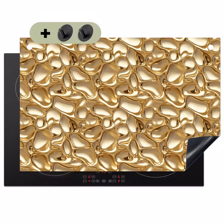 Abstract - Modern - Goud Inductie beschemer met haakjes klein 777 -3d