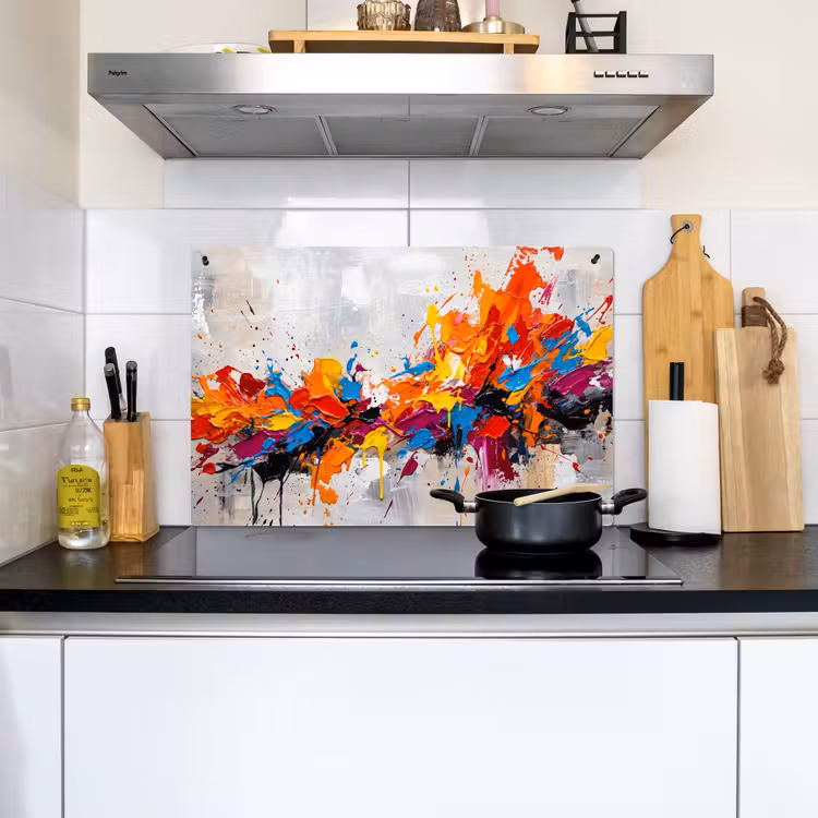 Abstract - Schilderij - Kleurrijk - Dynamisch Inductie beschemer met haakjes klein -sfeer2