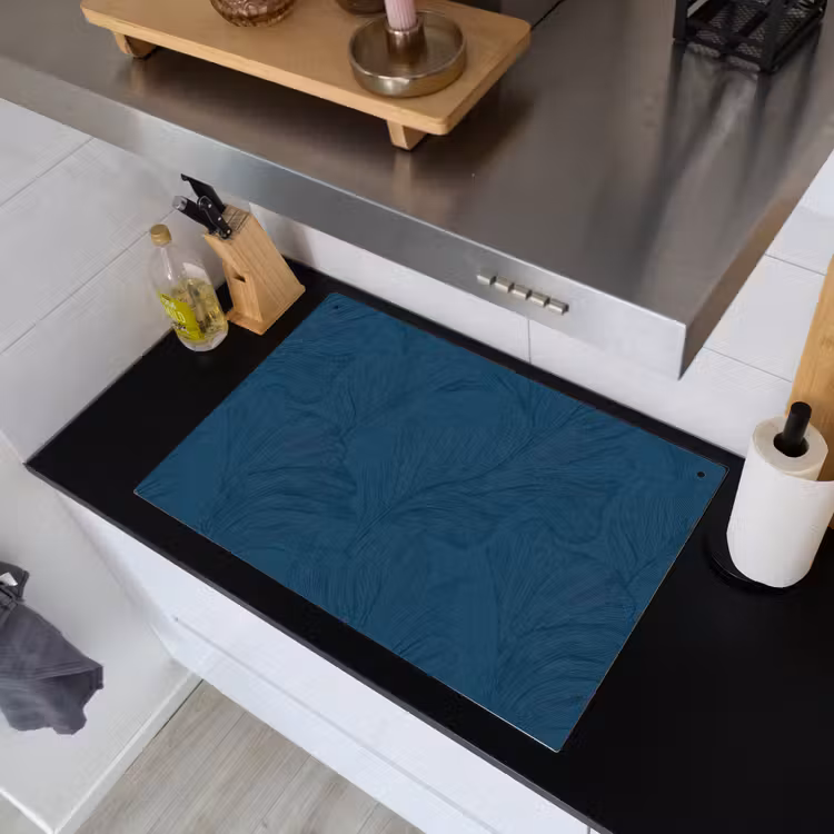 Abstract - Patroon - Donkerblauw - Elegant Inductie beschemer met haakjes klein 777 -sfeer1