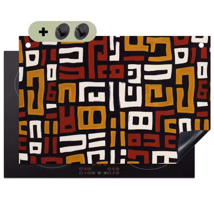 Abstract - Patroon - Rood Inductie beschemer met haakjes klein -3d