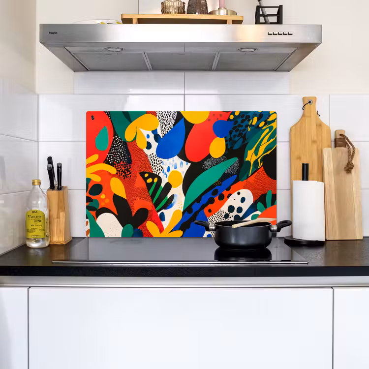 Abstract - Planten - Vormen - Kleurrijk Inductie beschemer met haakjes klein -sfeer2