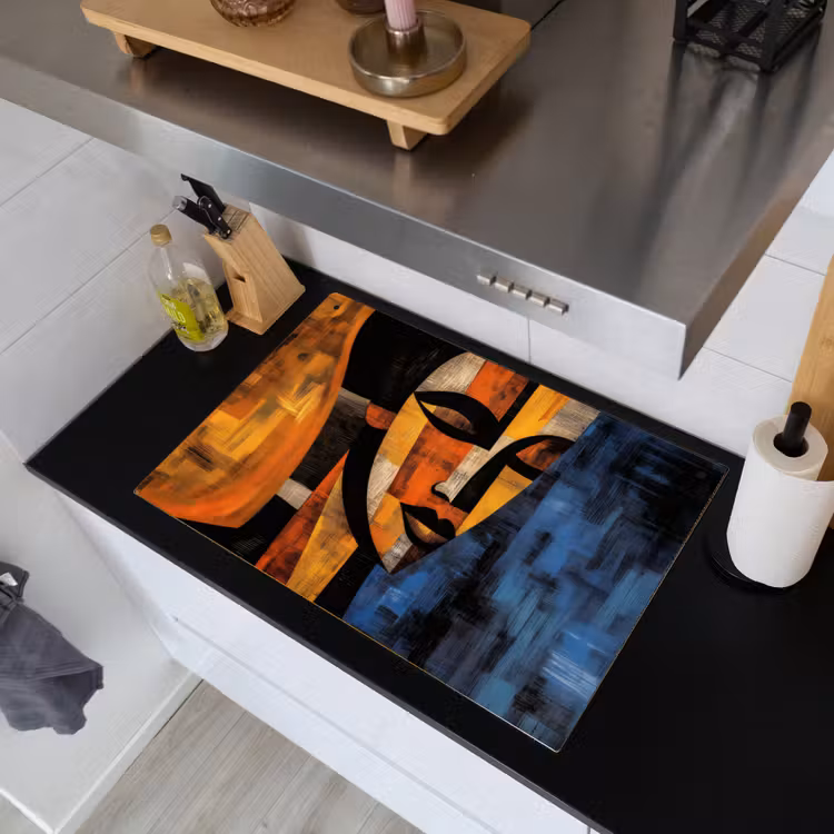 Abstract - Portret - Kleurvakken Inductie beschemer met haakjes klein -sfeer1
