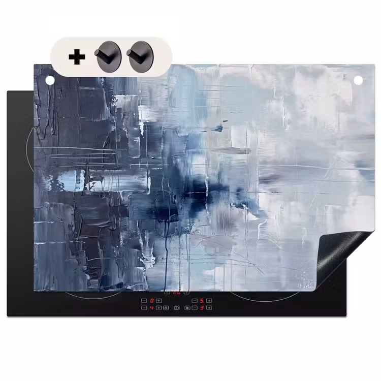 Abstract - Textuur - Kunst - Modern - Blauw Inductie beschemer met haakjes klein -3d