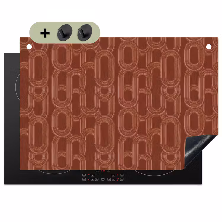 Abstract - Textuur - Bruin Inductie beschemer met haakjes klein 777 -3d