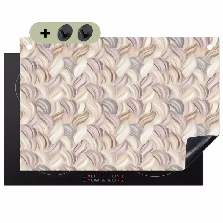 Abstract - Golvend - Pastel Inductie beschemer met haakjes klein 777 -3d