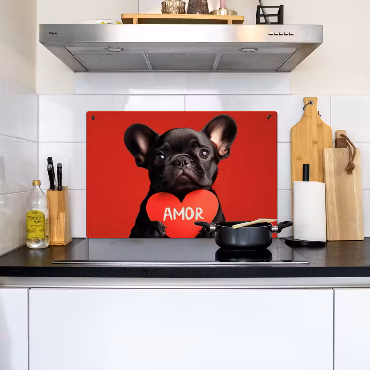 Amor - Hond  - Hartje - Rood Inductie beschemer met haakjes klein -sfeer2