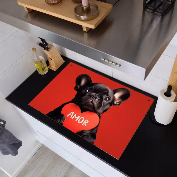 Amor - Hond  - Hartje - Rood Inductie beschemer met haakjes klein -sfeer1