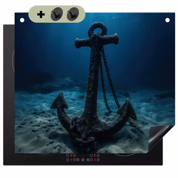 Anker - Ijzer - Zeebodem - Zand Inductie beschemer met haakjes middel -3d