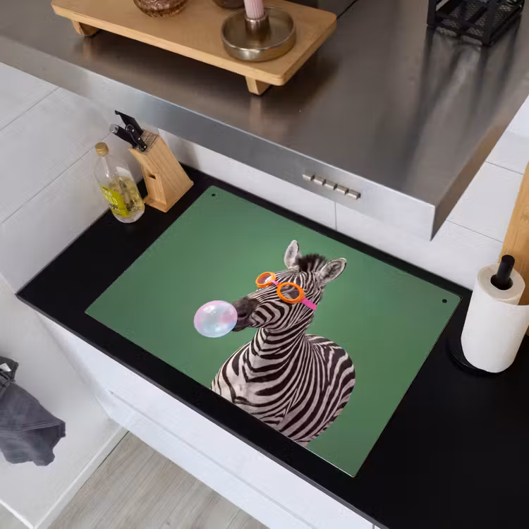 Dier - Bril - Bel - Modern - Groen Inductie beschemer met haakjes klein -sfeer1