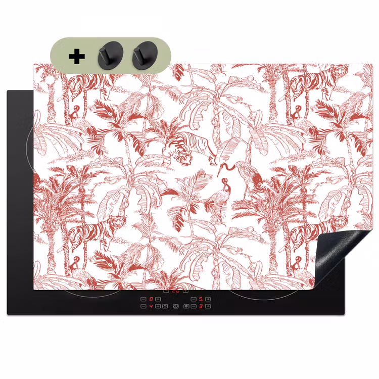 Dieren - Abstract - Rood Inductie beschemer met haakjes klein 777 -3d
