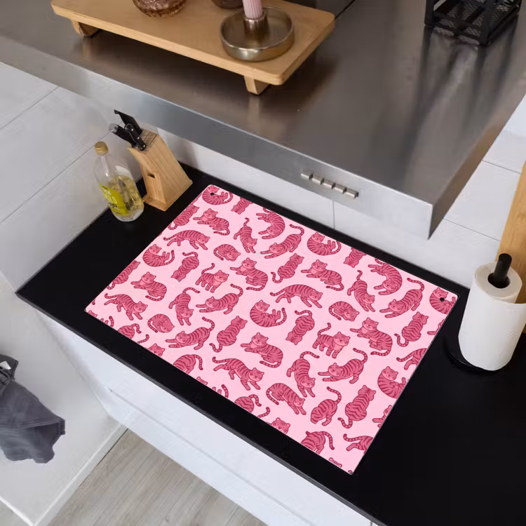 Dieren - Patroon - Roze - Speels - Cartoon Inductie beschemer met haakjes klein -sfeer1