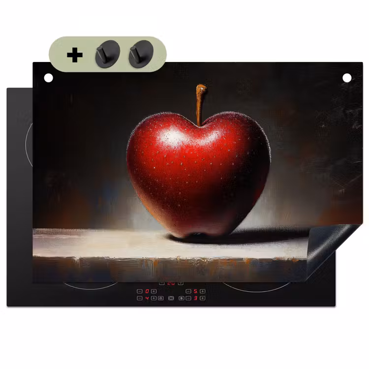 Apple - Hart - Rood Inductie beschemer met haakjes klein -3d