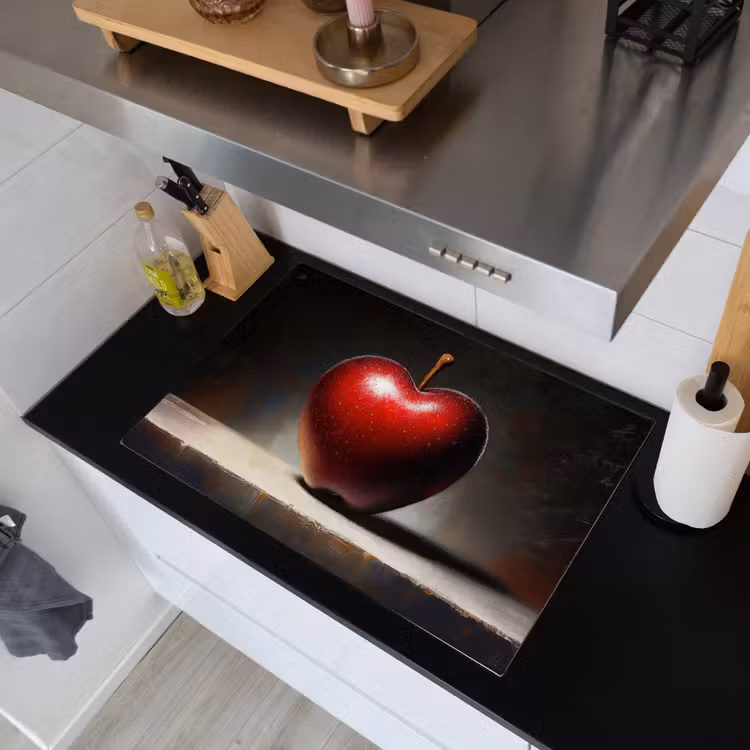 Apple - Hart - Rood Inductie beschemer met haakjes klein -sfeer1