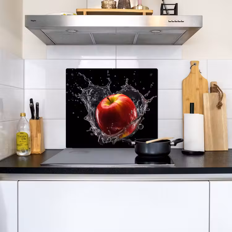 Appel - Rood - Water - Zwart - Fruit Inductie beschemer met haakjes middel -sfeer2