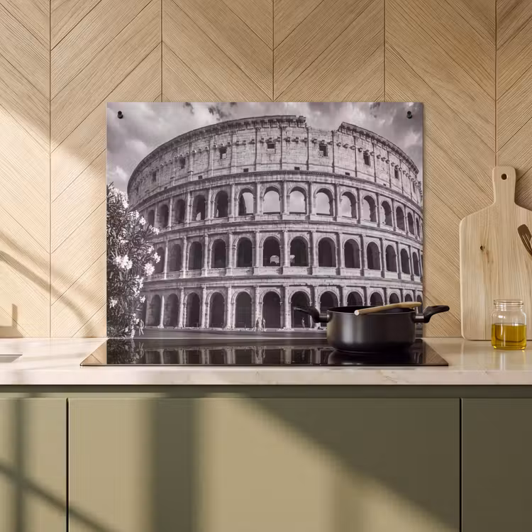 Architectuur - Colosseum - Rome - Historisch - Zwart-wit Inductie beschemer met haakjes klein -sfeer2
