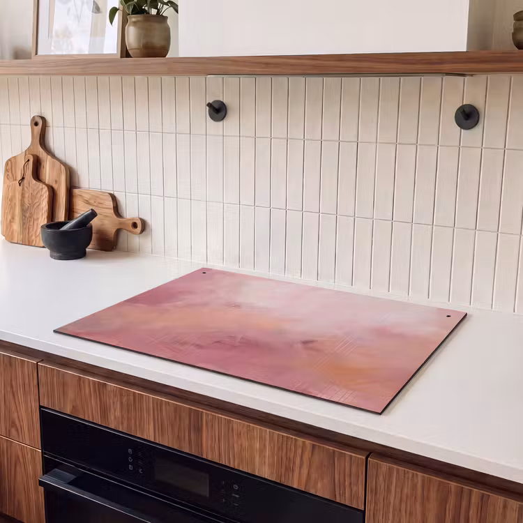 Kunst - Vloeiend - Pastel - Abstract Inductie beschemer met haakjes klein -sfeer1