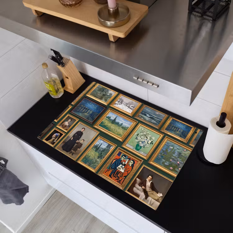 Kunst - Schilderijen - Collectie - Klassiek - Groen Inductie beschemer met haakjes klein -sfeer1