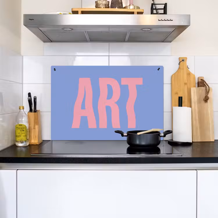 Art - Roze - Blauw Inductie beschemer met haakjes klein -sfeer2