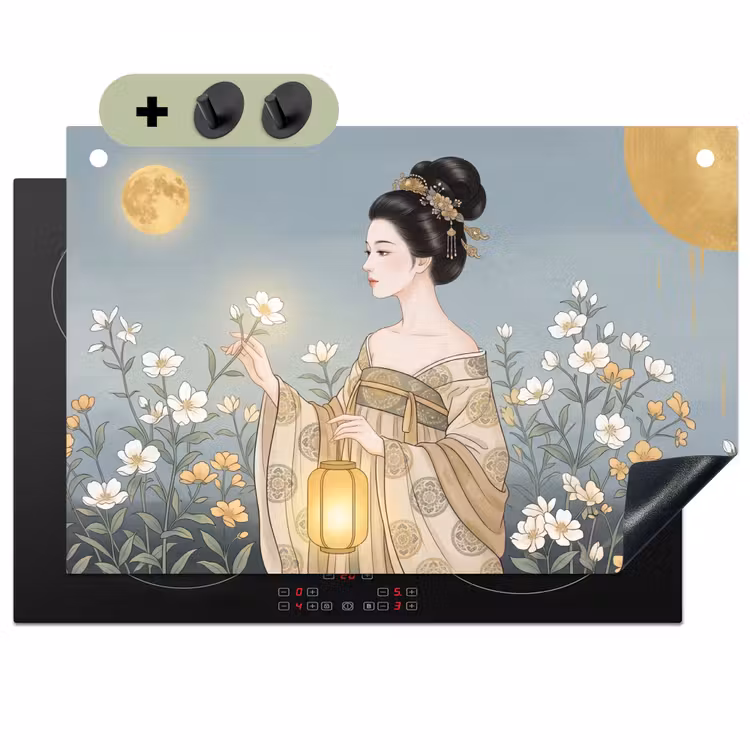Aziatisch - Vrouw - Kimono Inductie beschemer met haakjes klein -3d