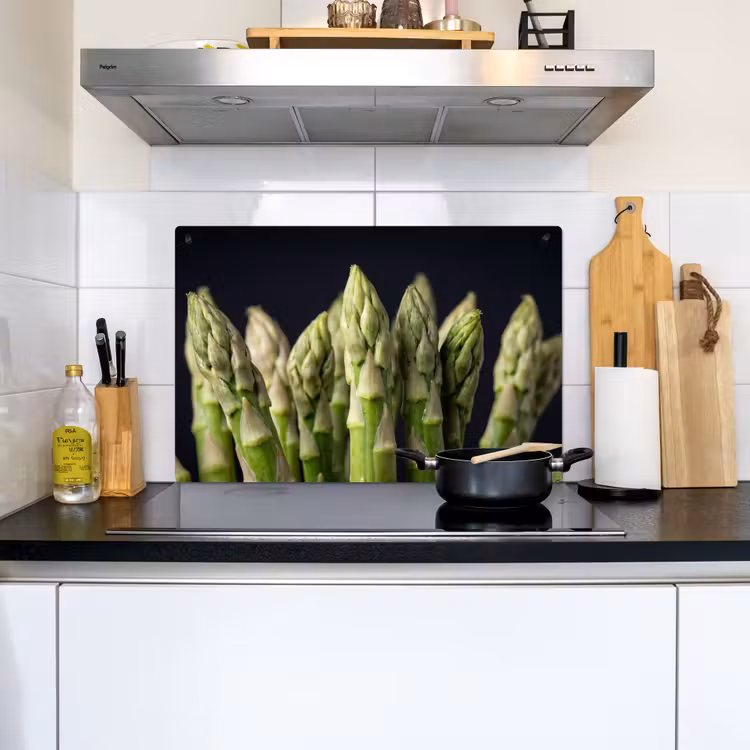 Asperges - Groen - Zwart Inductie beschemer met haakjes klein -sfeer2