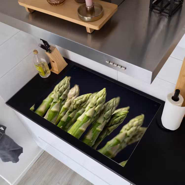 Asperges - Groen - Zwart Inductie beschemer met haakjes klein -sfeer1